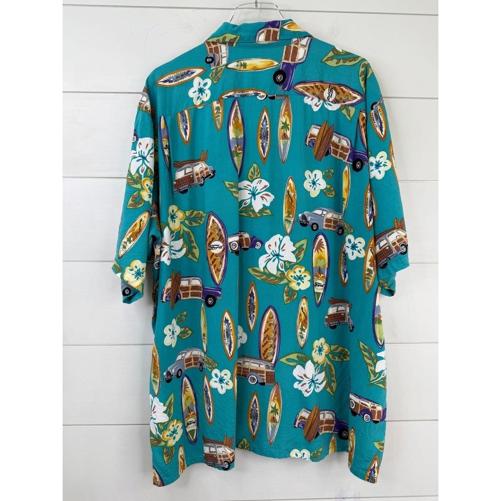 Vintage 90s Reyn Spooner Joe Kealoha Hawaiian Aloha Shirt Surf Woody Cars 3XL - Picture 6 of 8